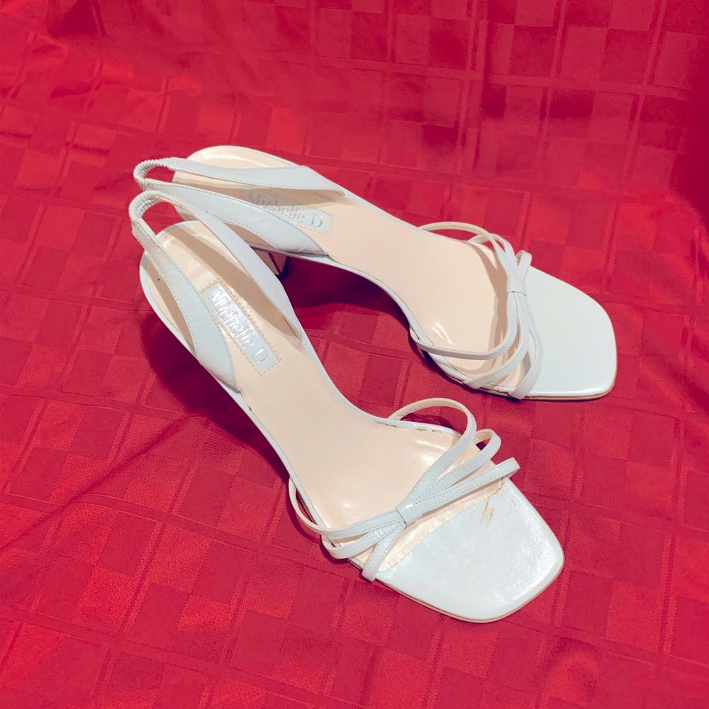 Michelle D-Sling Back Heel Sandal-Light Blue Sz 10
